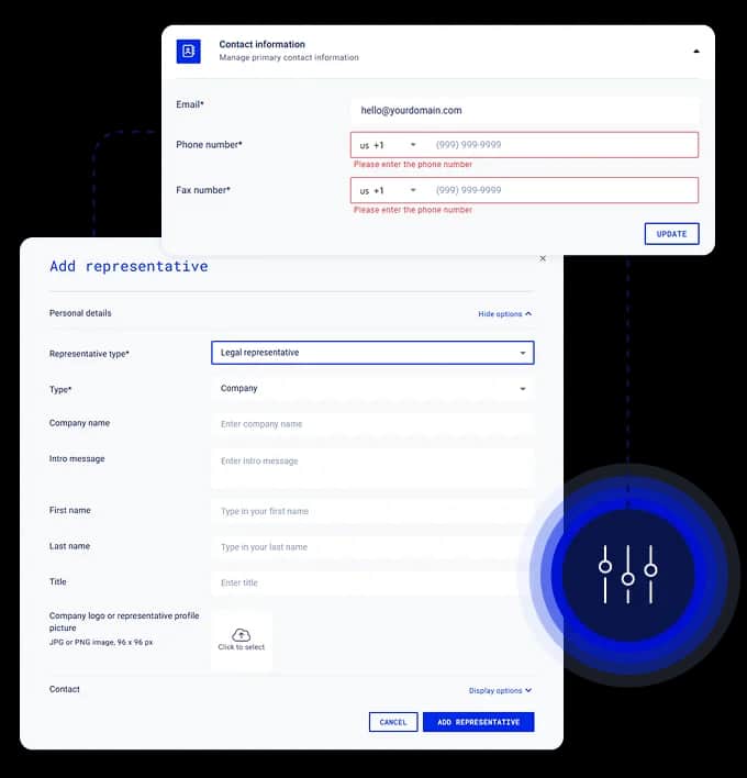Company information management configuration