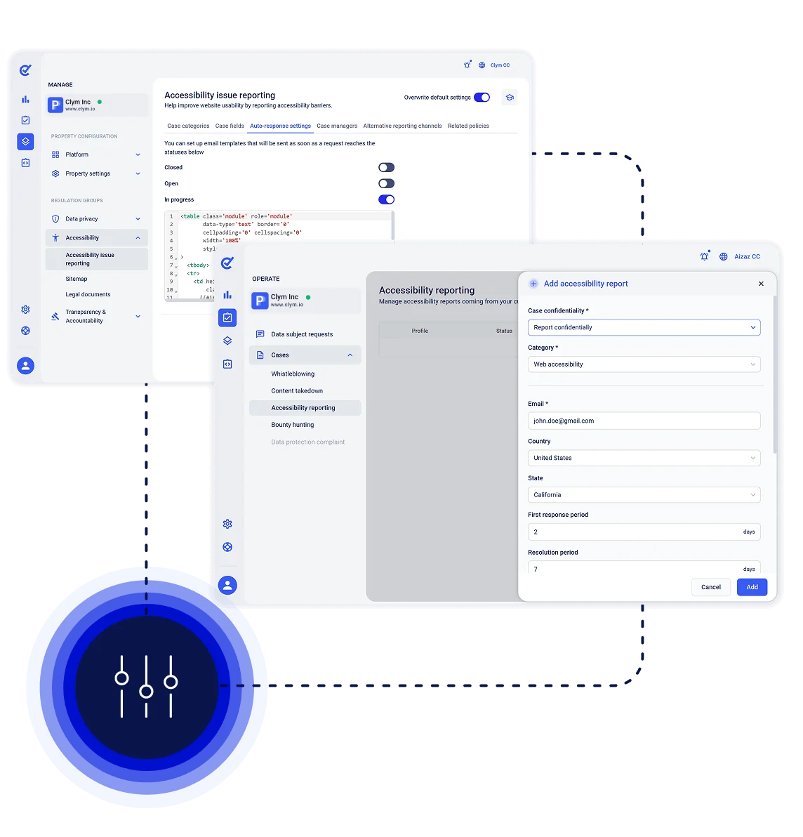 Accessibility Issue Reporting Flexible Configuration